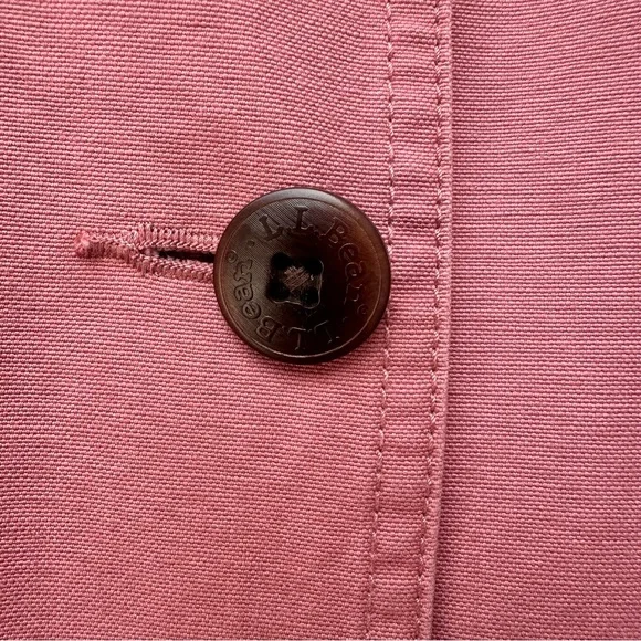 L.L.Bean Pink Barn Coat Women’s 2X Corduroy Collar Cotton Canvas Chore Jacket - Picture 7 of 9